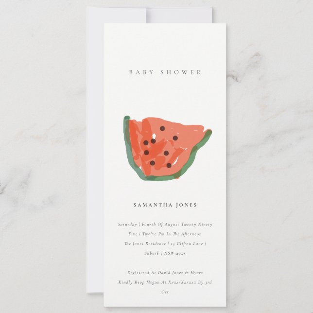 Invitation Baby shower Fruit Fruit Fruit Fruit Fruit Fabriqué (Devant)