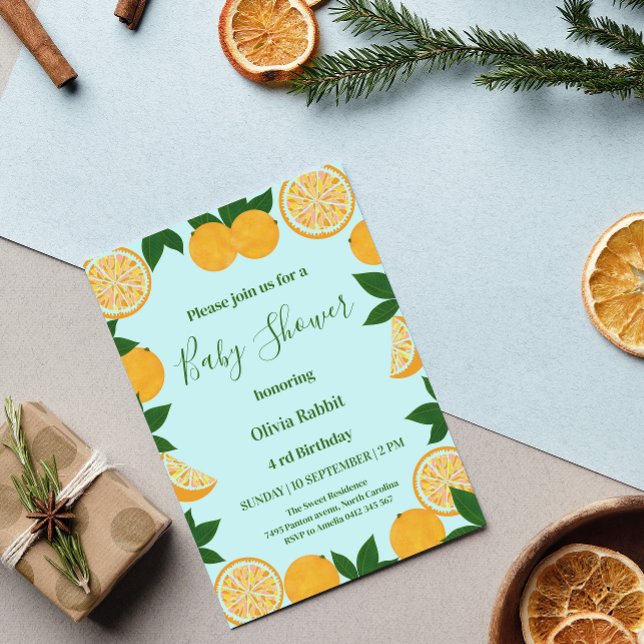 Invitation Baby shower Fruit Fruit Fruit Orange (Créateur téléchargé)
