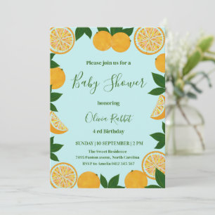 Invitation Baby shower Fruit Fruit Fruit Orange