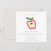 Baby shower Fruit Pomme dessiné à la main pour enf
