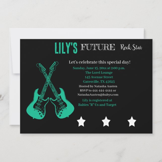 Invitation Baby shower Futur Rocker (Devant)