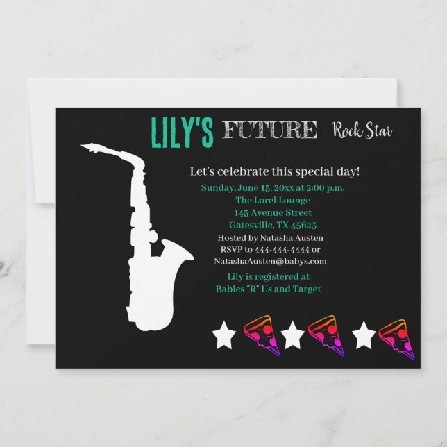 Invitation Baby shower Futur Rocker (Devant)