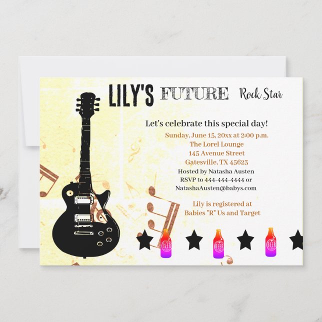 Invitation Baby shower Future Rock Star (Devant)
