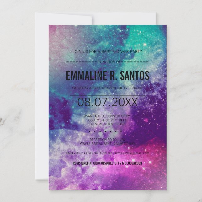Invitation Baby shower Galaxy (Devant)