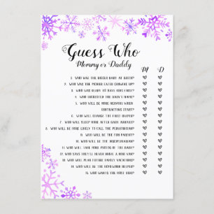 Invitation Baby shower Game - Devinez qui, bébé c'est froid