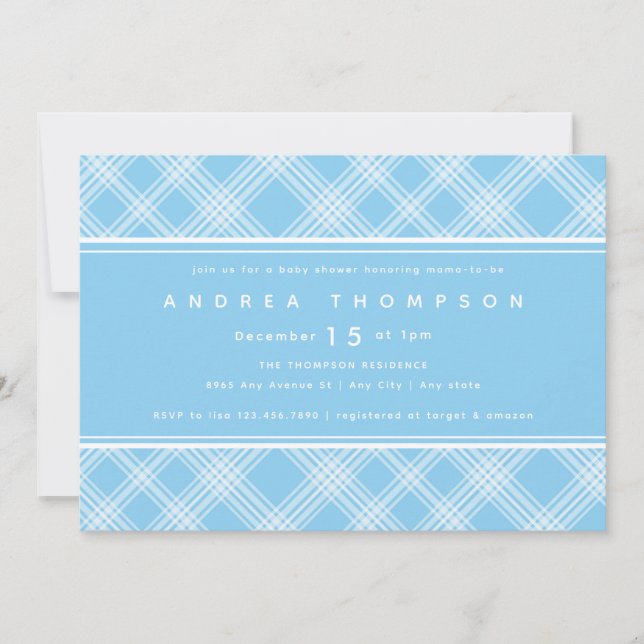 Invitation Baby shower garçon (Devant)