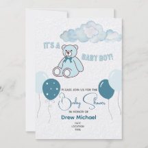 Invitation baby shower - Garçon