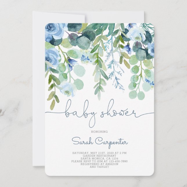 Invitation Baby shower garçon (Devant)