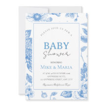 Invitation baby shower garçon arc floral