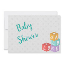 Baby shower garçon avec blocs ABC