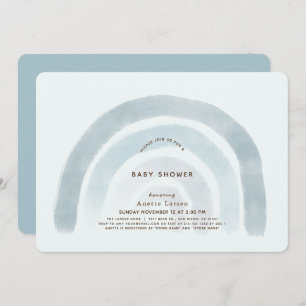 Invitation Baby shower Garçon bleu arc-en-ciel