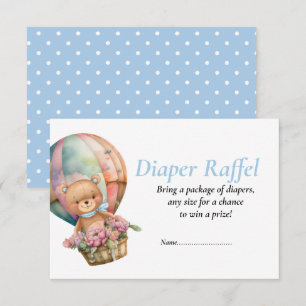 Invitation Baby shower Garçon Bleu Ballons en Teddy Raffel de