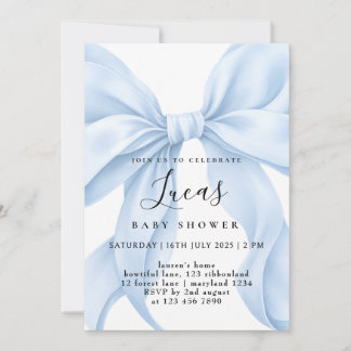 Invitation Baby shower garçon bleu personnalisé