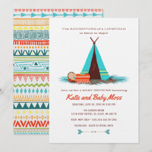 Invitation Baby shower garçon Boho Chic