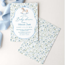 Baby-Shower Garçon Cheval à Bascule Vintage