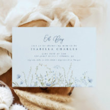 Baby shower garçon chic Blue Sky Fleurs sauvages
