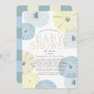 Invitation Baby shower garçon Citrouille bleu et jaune par co