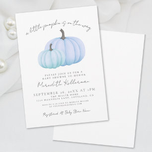 Invitation Baby Shower Garçon Citrouille Bleue
