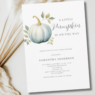 Invitation Baby shower garçon Citrouille Blue Little