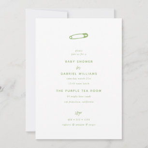 Invitation Baby shower Garçon de sécurité bébé