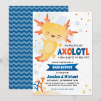 Baby shower garçon Gold Axolotl