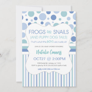 Invitation Baby shower Garçon grenouilles et escargots