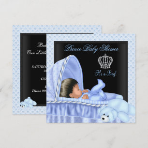 Invitation Baby Shower Garçon Petit Prince Afro-Américain