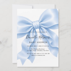 Invitation Baby Shower Garçon Ruban Bleu