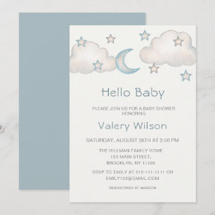 Invitation Baby shower Garçon Turquoise Mint
