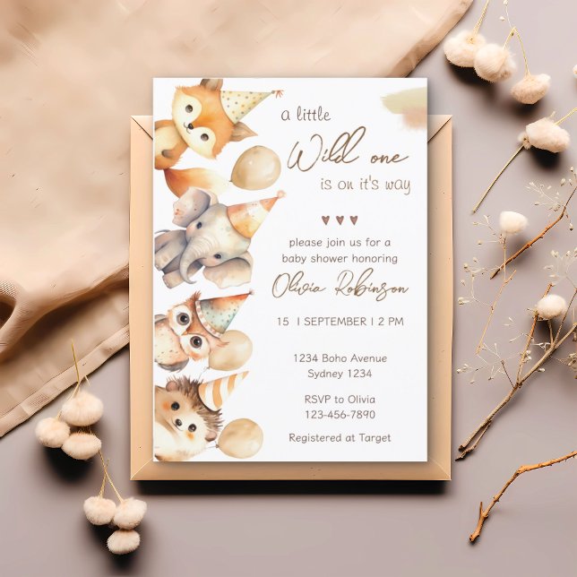 Invitation Baby shower Garçon Wild One non sexiste (Créateur téléchargé)