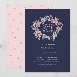 Invitation Baby shower Garden Wreath