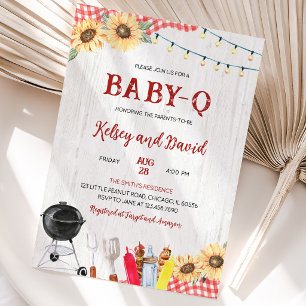 Invitation Baby Shower Genre Neutre BBQ