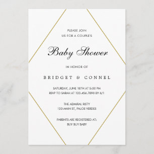 Invitation Baby shower géométrique des couples neutres selon 