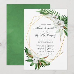 Invitation Baby Shower Géométrique Tropical Floral par la Pos
