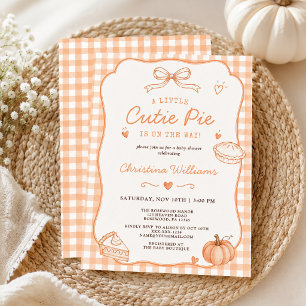 Invitation Baby Shower Gingham Bébé Doux