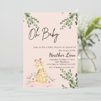 Invitation Baby shower Giraffe