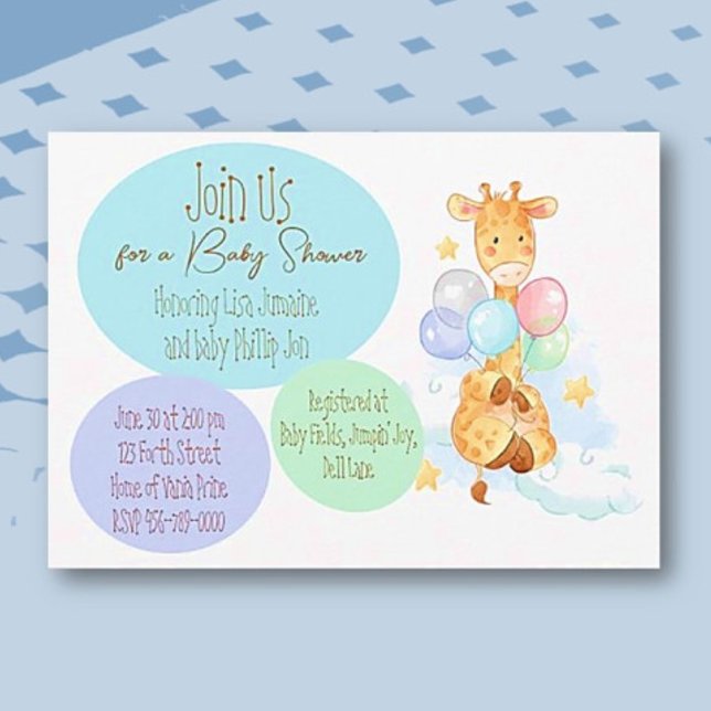 Invitation Baby shower Giraffe plat (Créateur téléchargé)