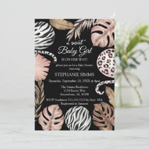 Invitation Baby shower Girl Safari