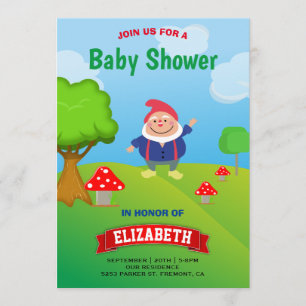 Invitation Baby Shower Gnome de Jardin