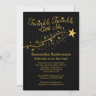 Invitation Baby shower Gold Little Star