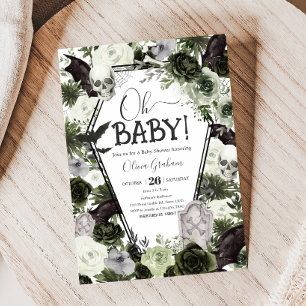 Invitation Baby shower gothique floral