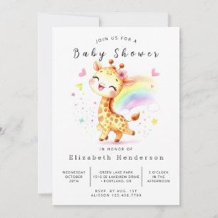 Invitation Baby shower gracieux de Giraffe