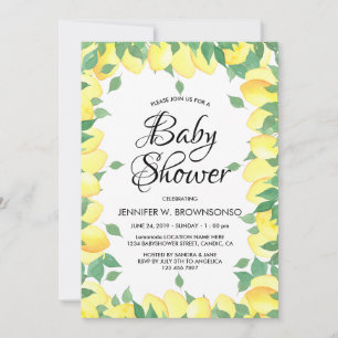 Invitation Baby Shower Grande Limonade Jaune