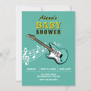 Invitation Baby shower guitare