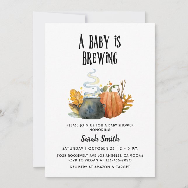 Invitation Baby shower Halloween (Devant)