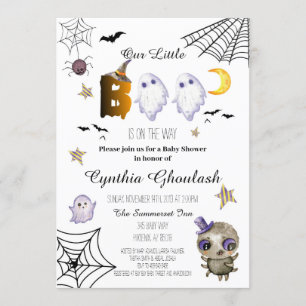 Invitation Baby shower Halloween Boo Ghost