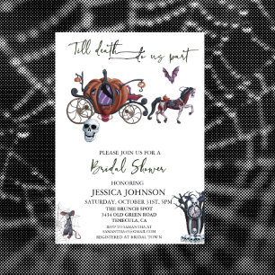 Invitation  Baby Shower Halloween Cendrillon Sombre 