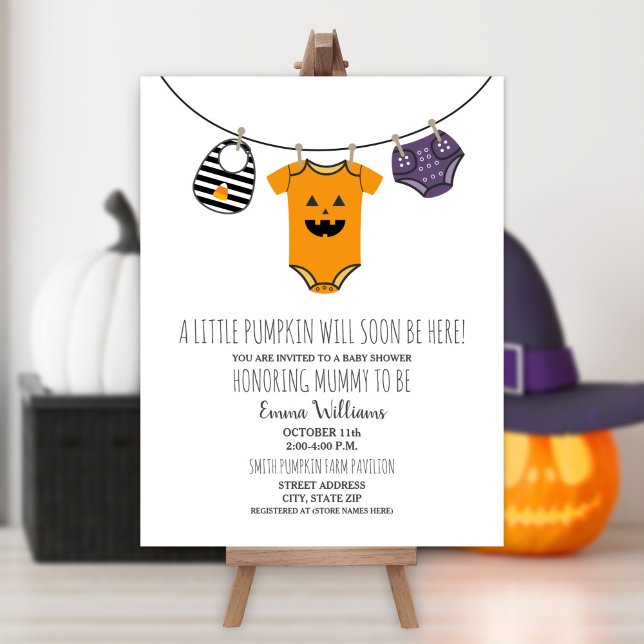 Invitation Baby shower Halloween Citrouille (Créateur téléchargé)