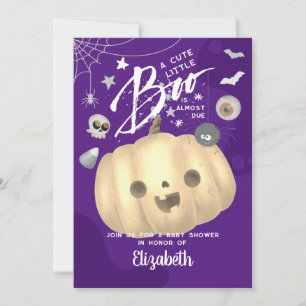 Invitation Baby shower Halloween coloré Boo Purple Thème
