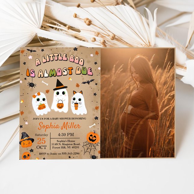Invitation Baby shower Halloween Cute Ghost (Créateur téléchargé)